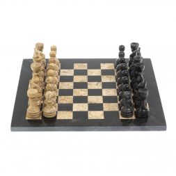 Каменные шахматы &amp;quot;Дебют&amp;quot;  доска 30х30 см мрамор ракушечник