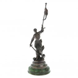 Бронзовая статуэтка "Жанна Дарк" на нефрите