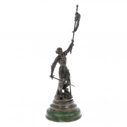 Бронзовая статуэтка "Жанна Дарк" на нефрите