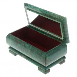 Шкатулка "Мишки"" из змеевика 16х8х7,5 см