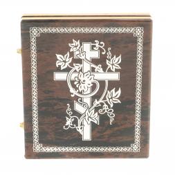 Икона складная "Св. Николай Чудотворец" камень обсидиан