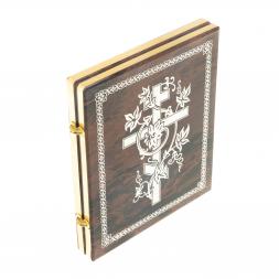 Икона складная "Св. Николай Чудотворец" камень обсидиан