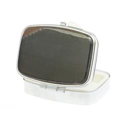 Таблетница на 2 отделения камень соколиный глаз цвет серебро