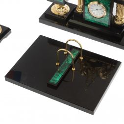 Настольный набор из малахита "Георгий Победоносец"