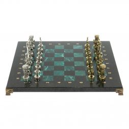 Шахматы "Рыцари" доска 36х36 шабровский змеевик