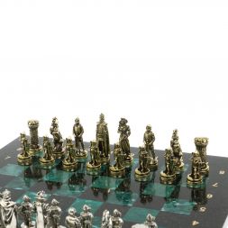 Шахматы "Рыцари" доска 36х36 шабровский змеевик