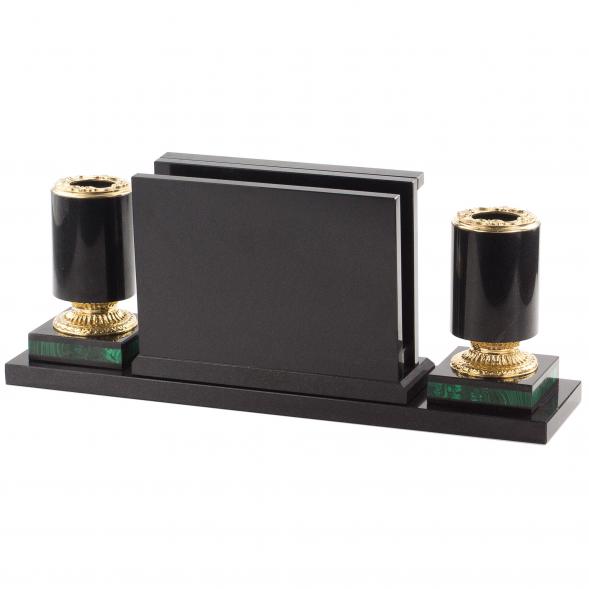 Письменный набор &amp;quot;Герб Российской Федерации&amp;quot; из малахита 120213