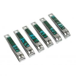 Кусачки для ногтей с камнем малахит с хризоколлой