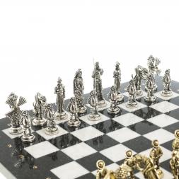 Шахматы "Дон Кихот" доска 36х36 см камень мрамор