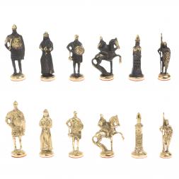 Шахматы бронзовые "Русские" 40х40 см мрамор шабровский змеевик