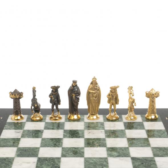 Шахматы подарочные из бронзы &amp;quot;Средневековье&amp;quot; 40х40 см мрамор змеевик 126911