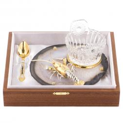 Икорница "Речной рак" с ложкой Златоуст