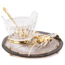 Икорница "Речной рак" с ложкой Златоуст