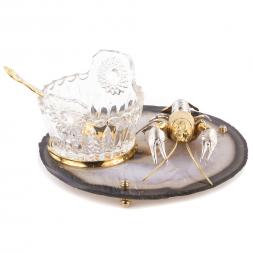 Икорница "Речной рак" с ложкой Златоуст