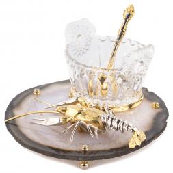 Икорница "Речной рак" с ложкой Златоуст