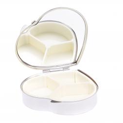 Таблетница "Сердце" на 3 отделения малахит цвет серебро