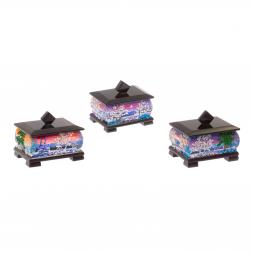 Шкатулка из черного змеевика &amp;quot;Зимний пейзаж&amp;quot; 12х10х9,5 см