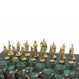 Шахматы подарочные "Русские" доска 40х40 см шабровский змеевик