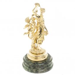 Бронзовая статуэтка "Весна" на шабровском змеевике