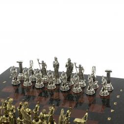 Шахматы настольные "Римские лучники" 28х28 см из камня лемезит