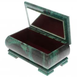 Шкатулка &amp;quot;Горный пейзаж&amp;quot; из змеевика 18х10х8,5 см