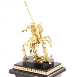 Настольные часы "Святой Георгий" бронза яшма