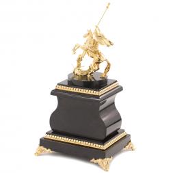 Настольные часы "Святой Георгий" бронза яшма