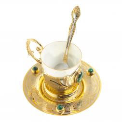 Кофейная пара "Малахит" 80 мл Златоуст