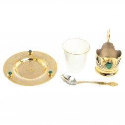 Кофейная пара "Малахит" 80 мл Златоуст