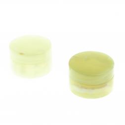 Шкатулка "Пудреница" из зеленого оникса 7,5х7,5х4,5 см (3)