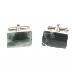 Запонки камень офит прямоугольные