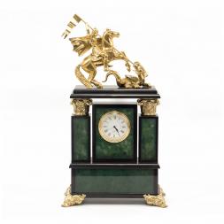 Часы  &amp;quot;Георгий Победоносец&amp;quot; нефрит бронза