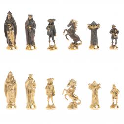 Шахматы настольные "Средневековье" 40х40 см серый мрамор бронза