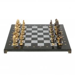 Шахматы настольные "Средневековье" 40х40 см серый мрамор бронза