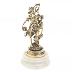 Бронзовая статуэтка "Весна" на подставке из газганского мрамора