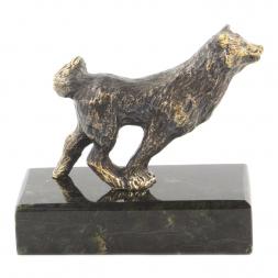 Статуэтка из бронзы и змеевика "Собака средняя"