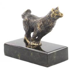 Статуэтка из бронзы и змеевика "Собака средняя"