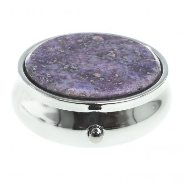 Таблетница на 3 отсека фиолетовый флюорит цвет серебро 123203