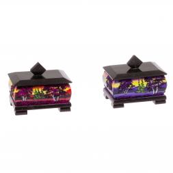 Шкатулка из черного змеевика &amp;quot;Рассвет&amp;quot; 12х10х9,5 см