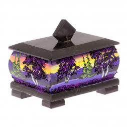 Шкатулка из черного змеевика &amp;quot;Рассвет&amp;quot; 12х10х9,5 см