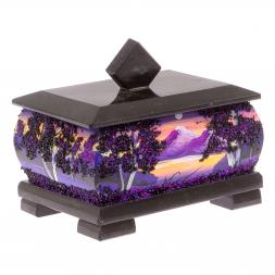 Шкатулка из черного змеевика &amp;quot;Рассвет&amp;quot; 12х10х9,5 см