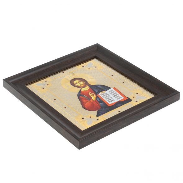 Икона гравюра &amp;quot;Спаситель&amp;quot; багет 22,5х23,5х2 см Златоуст 128010