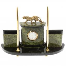 Письменный прибор "Гепард" из змеевика