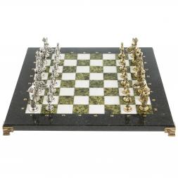 Шахматы "Дон Кихот" доска 36х36 см мрамор змеевик