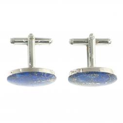 Запонки камень лазурит овальные