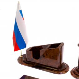 Настольный набор "Гренада" коричневый обсидиан