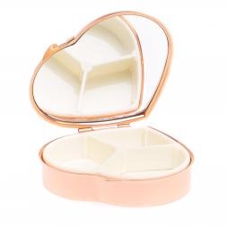 Таблетница "Сердце" на 3 отделения малахит цвет красное золото