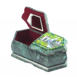 Шкатулка с двумя отделениями "Хозяйка медной горы / Березки" 20х10х7,5 см