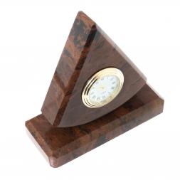 Настольные часы "Треугольник" камень обсидиан