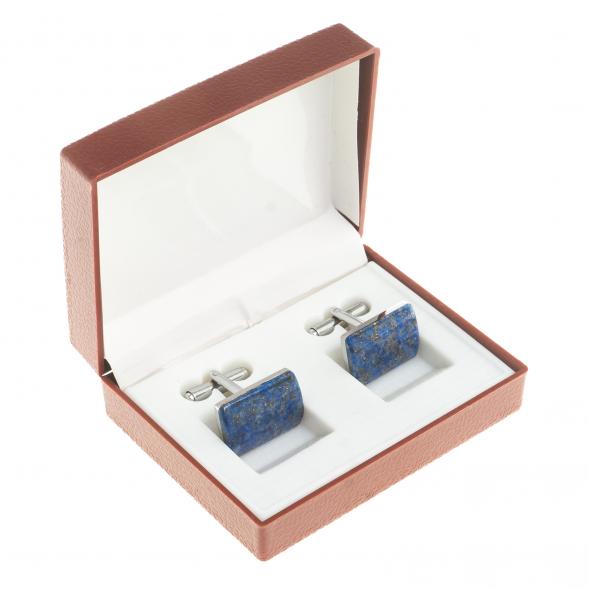 Запонки камень лазурит прямоугольные 123836